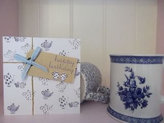 female teapot birthday card by laura sherratt designs