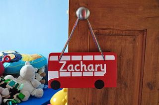 personalised handmade bus name plaque by the great green trading company