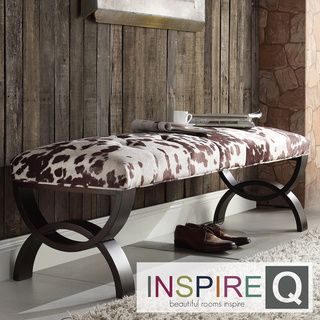 INSPIRE Q Wellington Cowhide Print Arched Base Bench INSPIRE Q Benches
