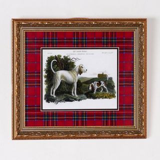 Jeffrey Banks Hunting Dogs II Framed Giclée Print with Royal Stewart Tarta