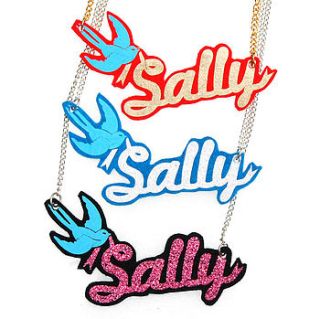 personalised swallow name necklace by heidi seeker