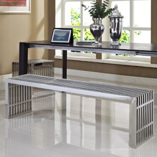 Modway Gridiron Stainless Steel Bench (Set of 2)