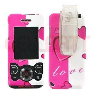Sony Ericsson W580 Plastic Hard Case Cover Pink Hearts  Camera & Photo