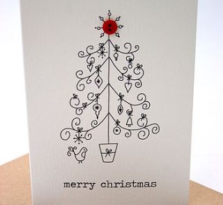 'merry christmas' button card by the hummingbird card company