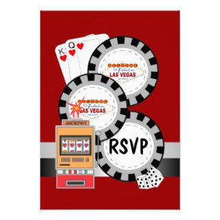 Las Vegas Poker Chips RSVP Card