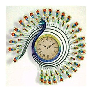 History's most beautiful, wrought iron wall clock peacock wall clock peacock table clock European  rural mute  
