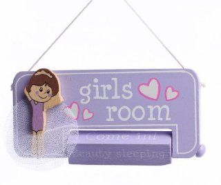 "Girls Room" Wooden Door Hanger with Rotating Fun Sayings   Please knock   Come back later Beauty sleeping   Decorative Plaques