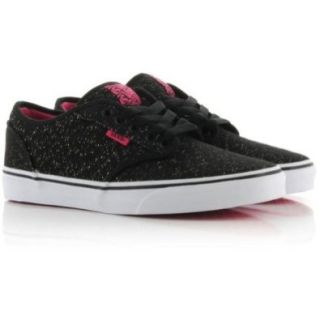 Vans Womens Atwood Lo Top Skate Sneakers Tinselcanvasblackpink 10.5 Skateboarding Shoes Shoes