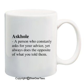 ASKHOLE Funny Gift Mug by BeeGeeTees 07512 Kitchen & Dining