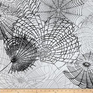 Kanvas Spooktacular Spider Web White Fabric