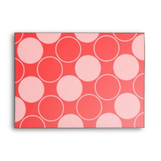 Personalized red and pink circle pattern envelope