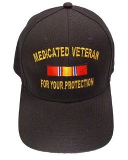 Medicated Veteran For Your Protection BLACK Baseball Cap Humorous Funny Hat  Other Products  