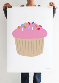 strawberry cupcake print by showler and showler