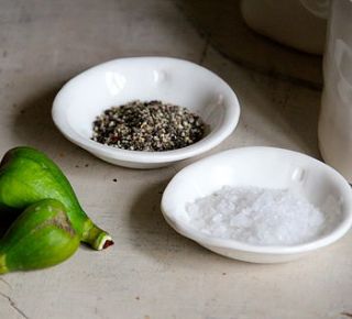 handmade salt and pepper dishes by artisan