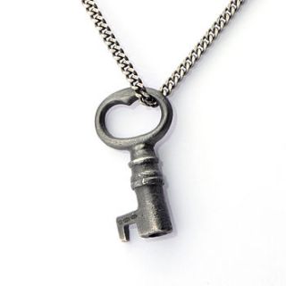 silver key pendant by james newman jewellery