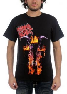 Morbid Angel   Flaming Goat Head Adult T Shirt Clothing