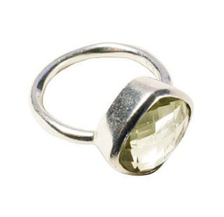 square green amethyst and silver ring by flora bee