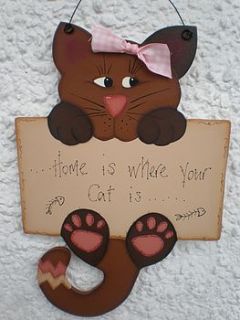 personalised cat sign by the crafts house