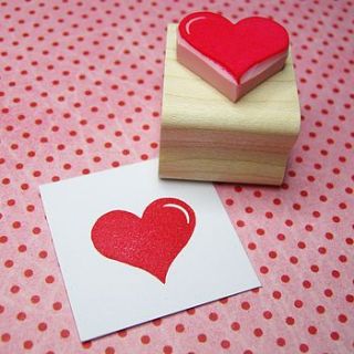 valentine's heart hand carved rubber stamp by skull and cross buns