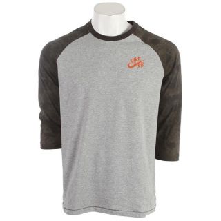 Nike Sb Dri Fit 3/4 Sleeve Raglan Dark Grey Heather/Urban Orange