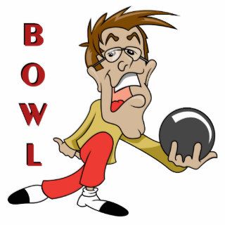 funny bowling man cartoon character acrylic cut out