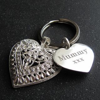 silver heart key ring by gracie collins
