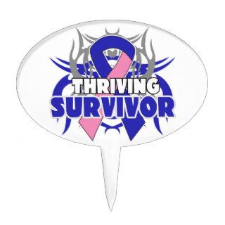 Thriving Male Breast Cancer Survivor Cake Toppers