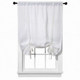 Room Essentials Tie Up Cotton Sailcloth Window Shade White Curtain 63"   Window Treatment Curtains