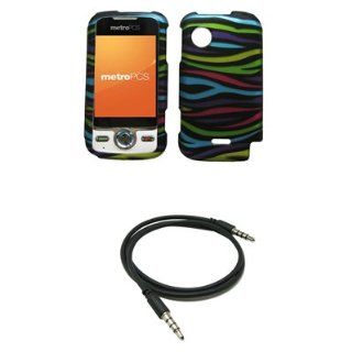 EMPIRE Black with Multi Color Zebra Stripes Design Hard Case Cover + 3.5mm Male to Male 20" 36" Stereo Auxiliary Cable for MetroPCS Huawei M735 Cell Phones & Accessories