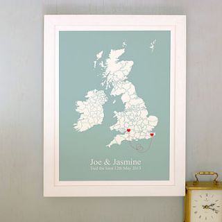 'home and abroad' personalised print by brambler