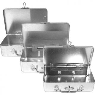 Aluminum Storage Boxes with Lockable Clasps   Set of 3
