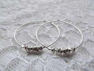 silver nugget hoops by lucy kemp jewellery