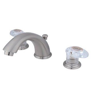 Kingston Brass GKB968ALL Satin Nickel Magellan Magellan Widespread Bathroom Faucet with Pop Up Drain Assembly and Metal Lever Handles   Touch On Bathroom Sink Faucets  