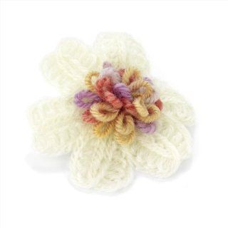 Small Cute Ivory Wool Feel Flower Hair Beak Clip Slide Fascinator Jewelry