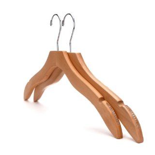 Unique Serpentine Design Wooden Shirt/Coat Hanger, Wood Clothes Hangers with Non Slip Strip Design, Chrome Hook, 10 Pack   Standard Hangers