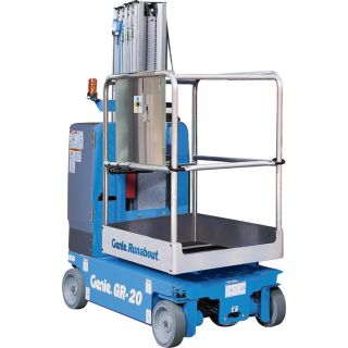 Genie Runabout Lift with Standard Platform — 500-Lb. Capacity, 19Ft.9in. Lift, Model# GR20  Work Lifts