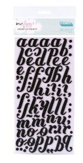 American Crafts Thickers Foam Letter Stickers, Merry Black