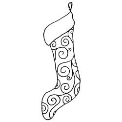 Penny Black Scroll Stocking Wood mounted Rubber Stamp