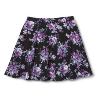 Juniors Printed Skirt   Black/Purple L