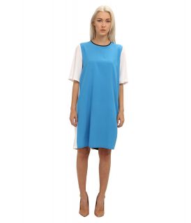 LOVE Moschino Crepe Dress With Trompe lOiel Bow Womens Dress (Blue)