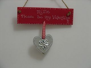 personalised be my valentine sign by kitty's