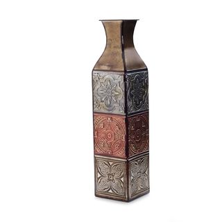 Elements 24 inch 4 color Tile Embossed Iron Vase
