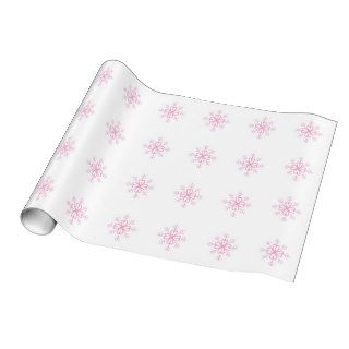 Pink Snowflake Wrapping Paper