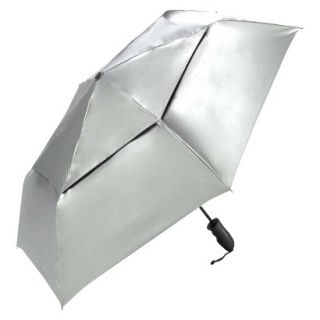 ShedRays Auto Open/Close Vented Compact Umbrella   Silver/Black 43