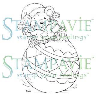 Stampavie Tina Wenke Clear Stamp mouse With Ornament 3 1/2