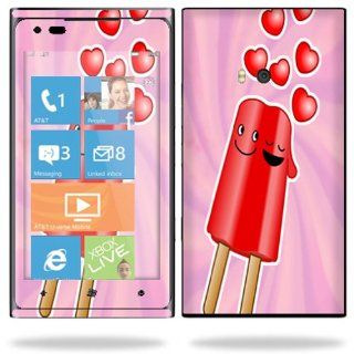 Protective Vinyl Skin Decal Cover for Nokia Lumia 900 4G Windows Phone AT&T Cell Phone Sticker Skins Popsicle Love Cell Phones & Accessories