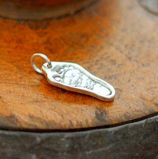 personalised footprint charm by button and bean