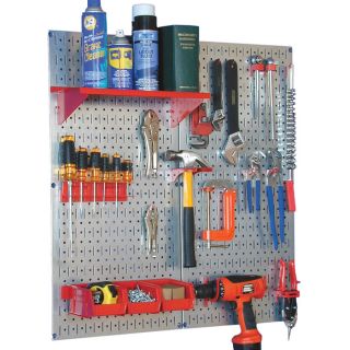 Wall Control Industrial Metal Pegboard — Galvanized Metal, Six 16in. x 32in. Panels, Model# 35-P-3296GV  Pegboards