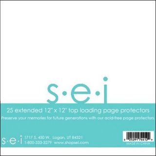 S.E.I. Postbound Page Protectors 12x12   25ct