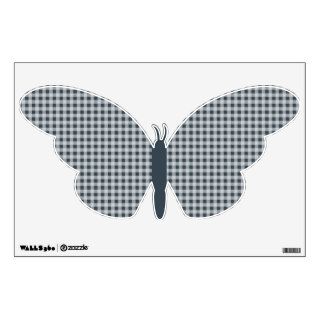 Charcoal Color Gingham Wall Decal